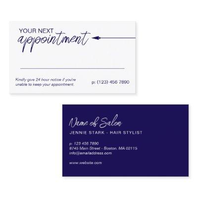 Neat Arrow Dark Blue Minimal Next Appointment
