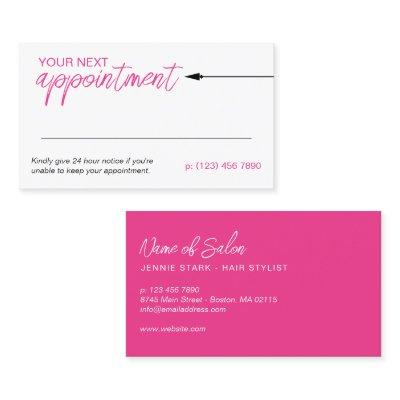 Neat Arrow Hot Pink Minimal Next Appointment