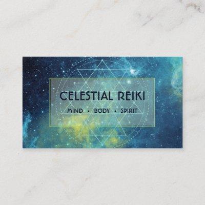 Nebula Galaxy Modern Watercolor | Reiki Holistic