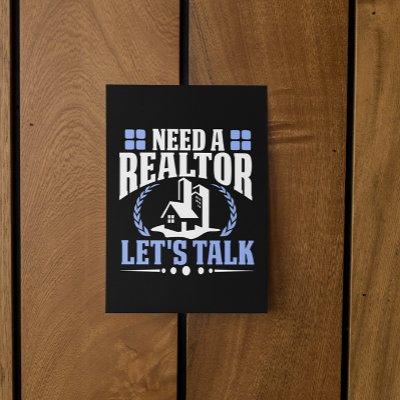 Need a Realtor? Let's Talk Real Estate Agent Sale Postcard
