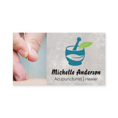 Needle to Skin Closeup | Holistic Healing Logo