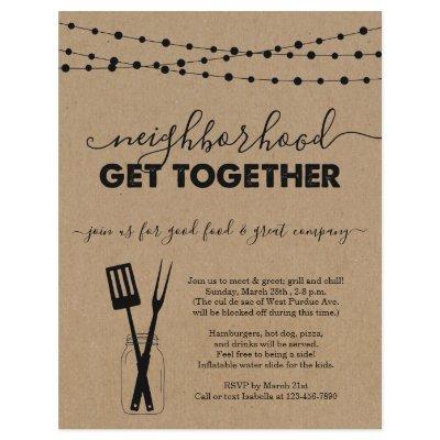 Neighborhood Get Together Invitation Flyer