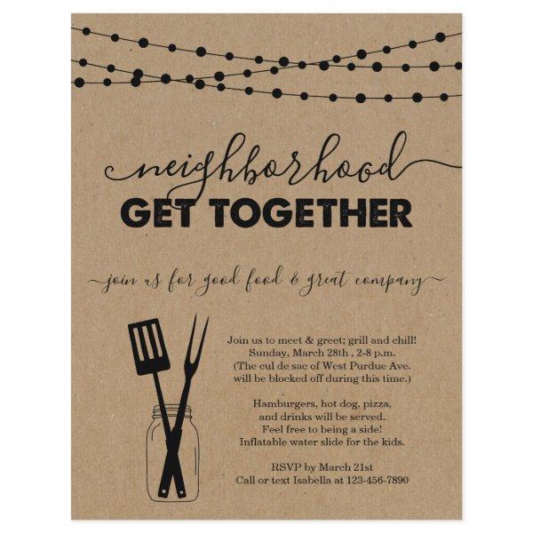 Neighborhood Get Together Invitation Flyer