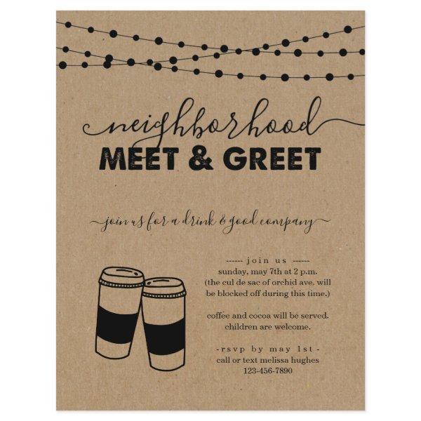 Neighborhood Meet and Greet Party Invitation Flyer