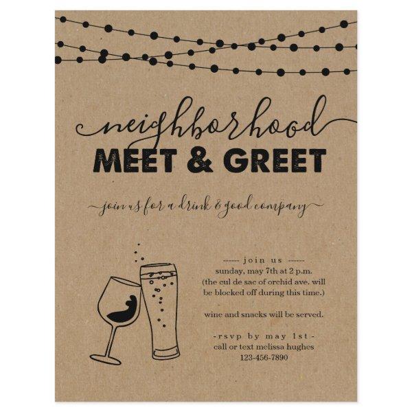 Neighborhood Meet and Greet Party Invitation Flyer