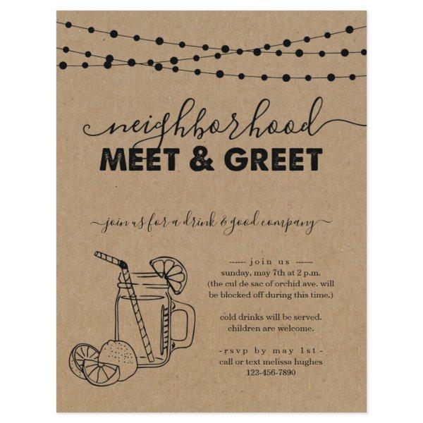 Neighborhood Meet and Greet Party Invitation Flyer
