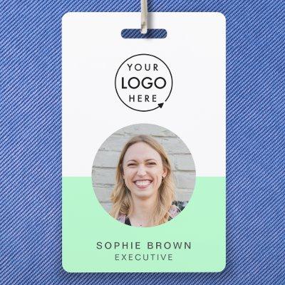 Neo Mint Green ID | Modern Trendy Minimalist Photo Badge