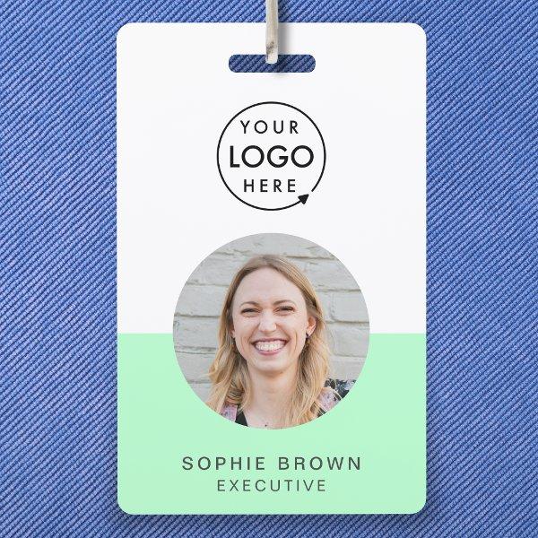 Neo Mint Green ID | Modern Trendy Minimalist Photo Badge