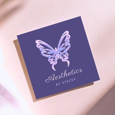 Neon Butterfly Aesthetics Social Media & QR Code Square