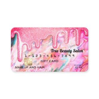 Neon Coral Pearl Opal Glitter Drips Gift Credit