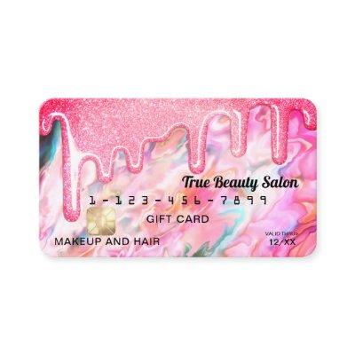 Neon Coral Pearl Opal Glitter Drips Gift Credit