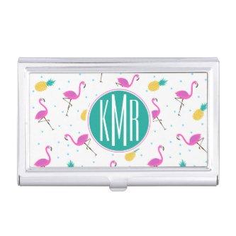 Neon Flamingos | Monogram  Case