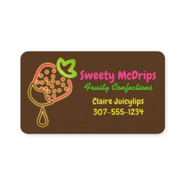 neon glow chocolate covered strawberry fruit
