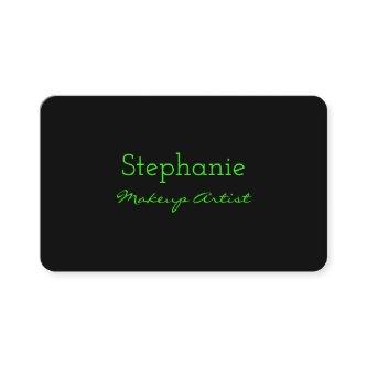 Neon Green Black Custom Color Makeup Artist Salon