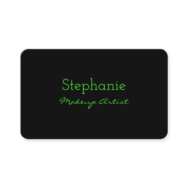 Neon Green Black Custom Color Makeup Artist Salon