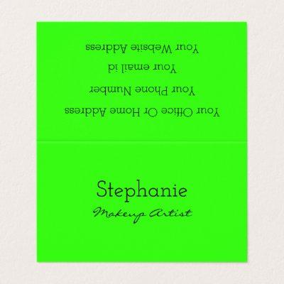 Neon Green Bright Colorful Salon Spa Makeup Artist