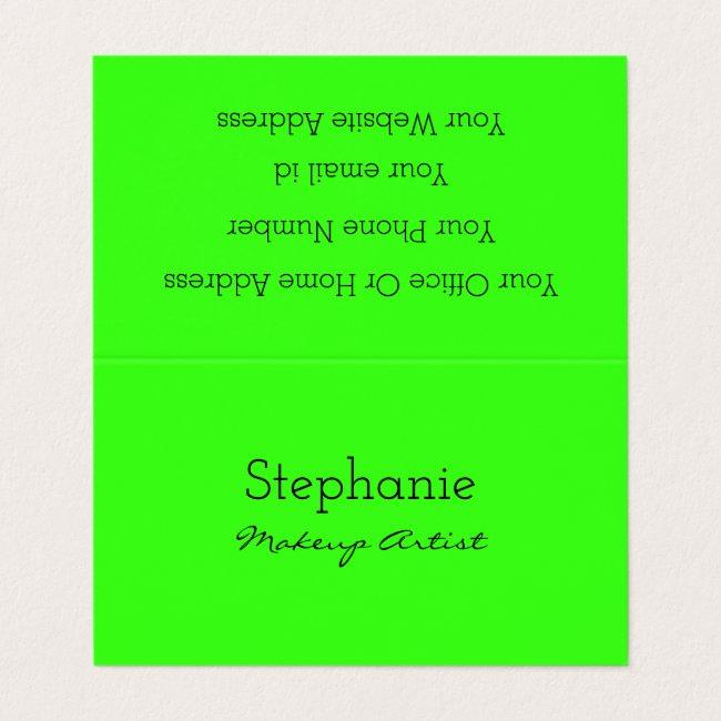 Neon Green Bright Colorful Salon Spa Makeup Artist