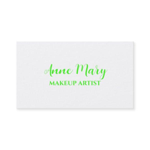 Neon Green Bright Makeup Artist Salon Custom White