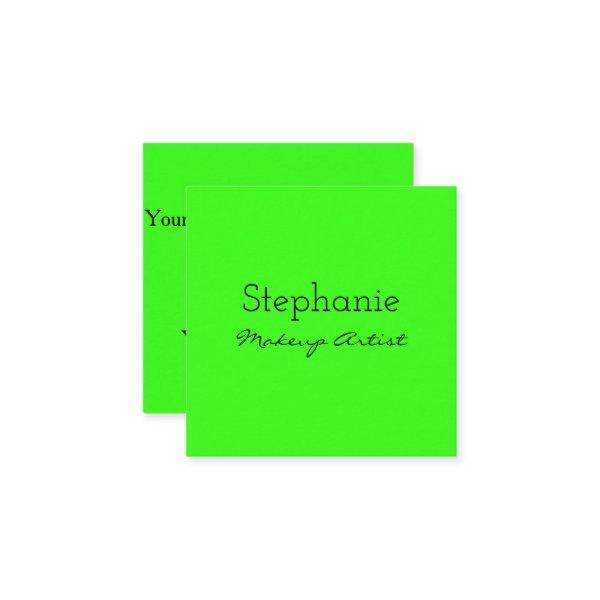 Neon Green Makeup Artist Salon Bright Colorful  Loyalty Card