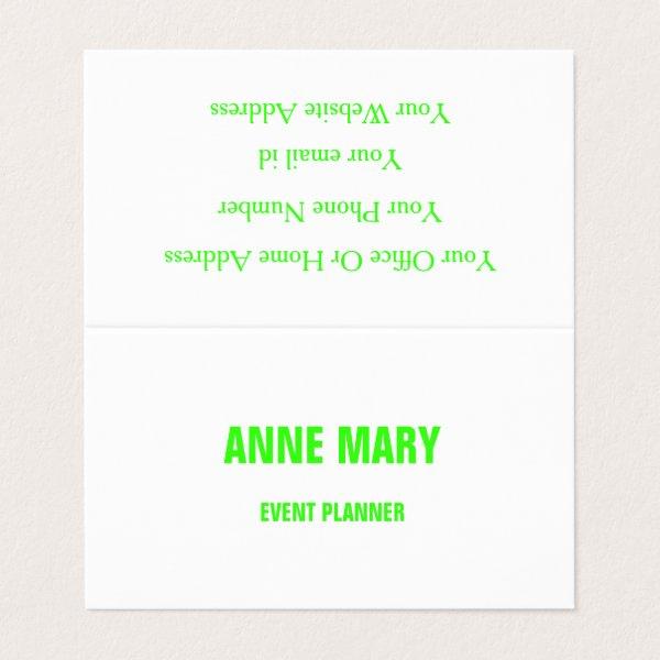 Neon Green White Custom Color Wedding Event Cute