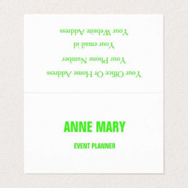 Neon Green White Custom Color Wedding Event Cute