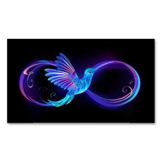 Neon Infinity Symbol with Glowing Hummingbird  Magnet