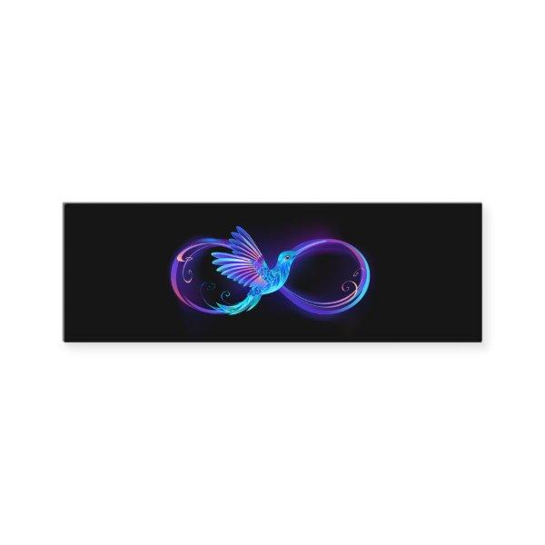 Neon Infinity Symbol with Glowing Hummingbird Mini