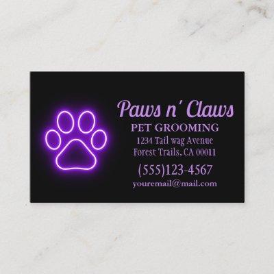 Neon Light Dog Paw Pet Grooming