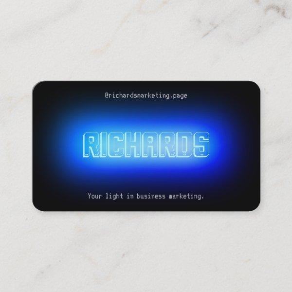 Neon light sign style cover blue