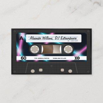 Neon Lights Cassette Tape DJ Music Party 80s