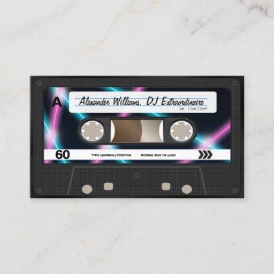 Neon Lights Cassette Tape DJ Music Party 80s