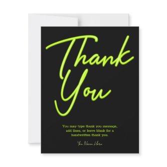 Neon Lime Green Glow Thank You Invitation
