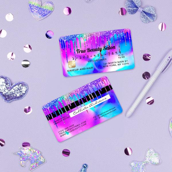 Neon Mermaid Holographic Glitter Drips Credit
