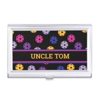 Neon on black pickleball, custom text  case