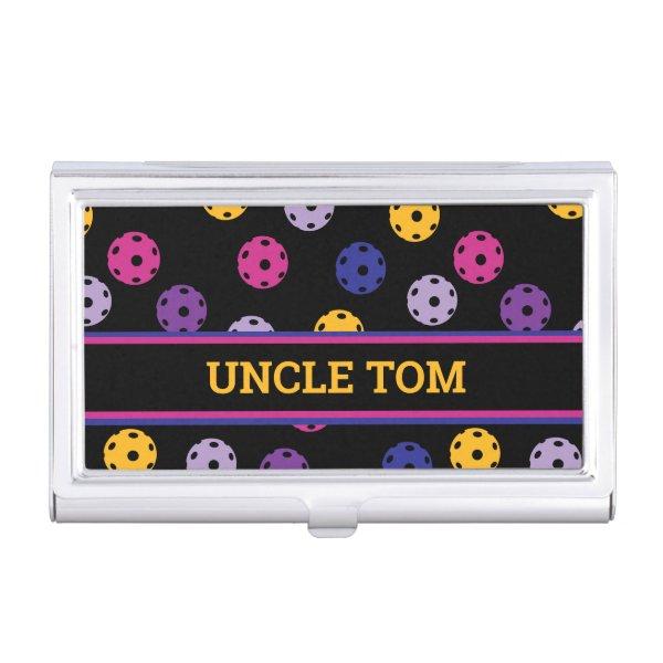 Neon on black pickleball, custom text  case