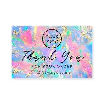 neon opal background thank you card