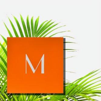 neon orange - add monogram   square