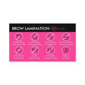 Neon Pink Brow Lamination Aftercare Guide