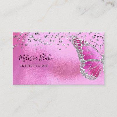 neon pink butterfly design