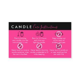 Neon Pink Candle Care Instructions