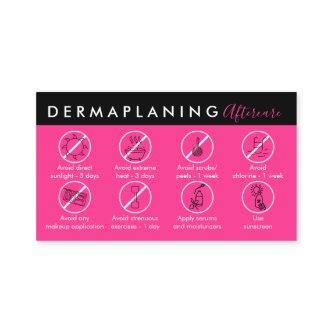 Neon Pink Dermaplaning Aftercare Post Instruction