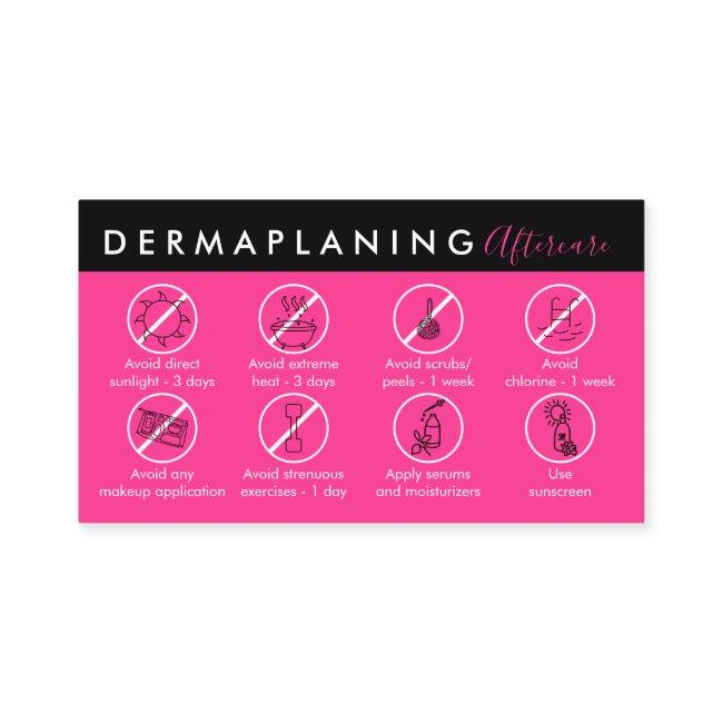 Neon Pink Dermaplaning Aftercare Post Instruction