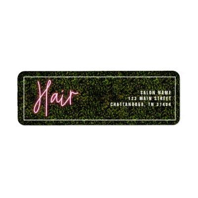 Neon Pink Hair Salon Cosmetologist Professional Label