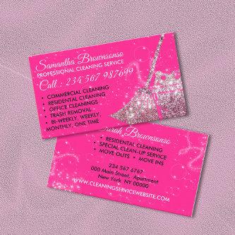 Neon Pink Luxury Cleaning Service Maid Janitorial