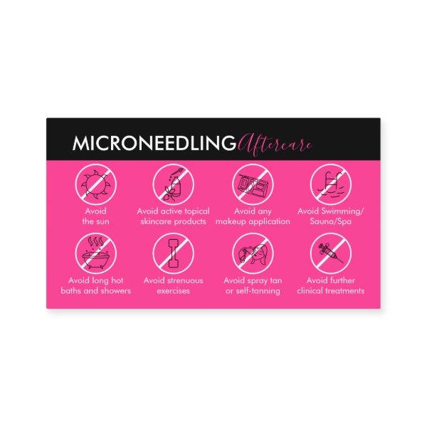 Neon Pink Microneedling Aftercare Post Instruction