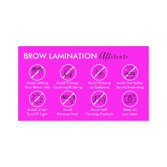 Neon Purple Brow Lamination Aftercare Advices
