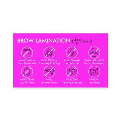 Neon Purple Brow Lamination Aftercare Advices