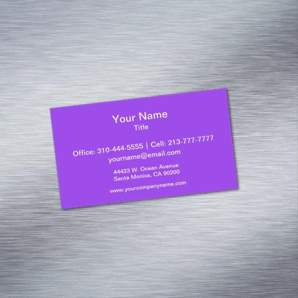 Neon Purple Solid Color Customize It Magnetic