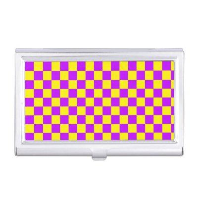Neon Purple Yellow Checkered Checkerboard Vintage  Case