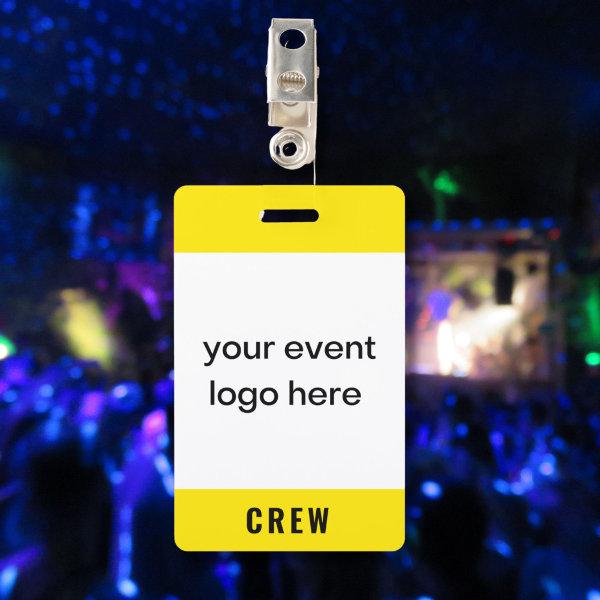 Neon Yellow Crew Staff Event Badge